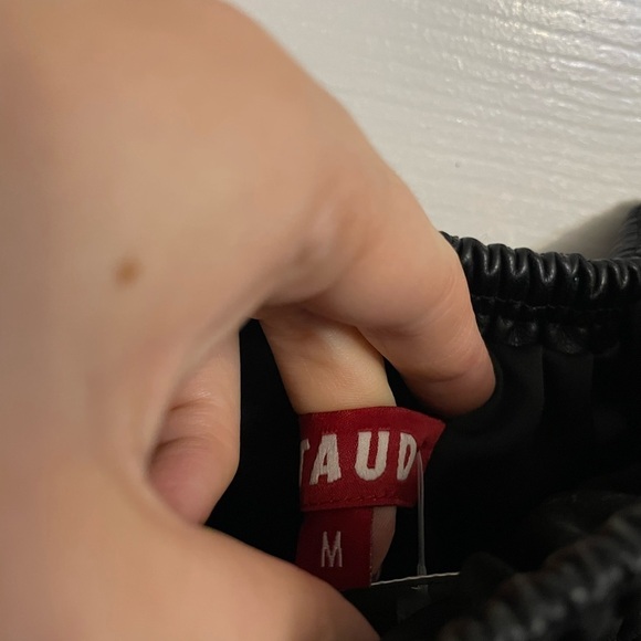 STAUD Mae Leather Dress in Black - Picture 4 of 8